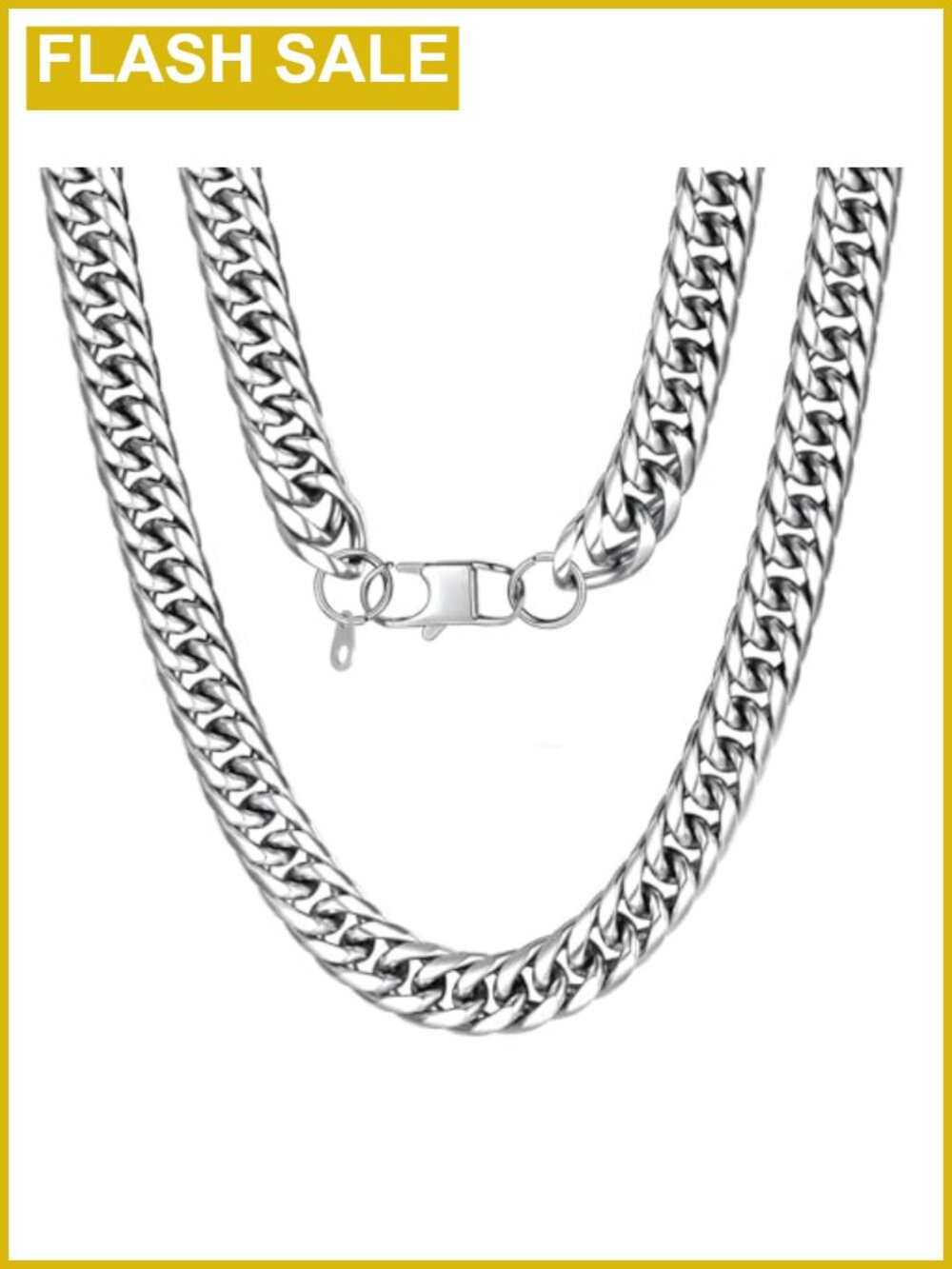 Mens Stainless Steel Cuban Link Chain Necklace Franco Curb 12mm